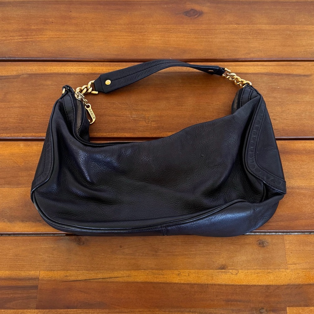 Juicy Couture Vintage Y2K Black Leather Shoulder Bag